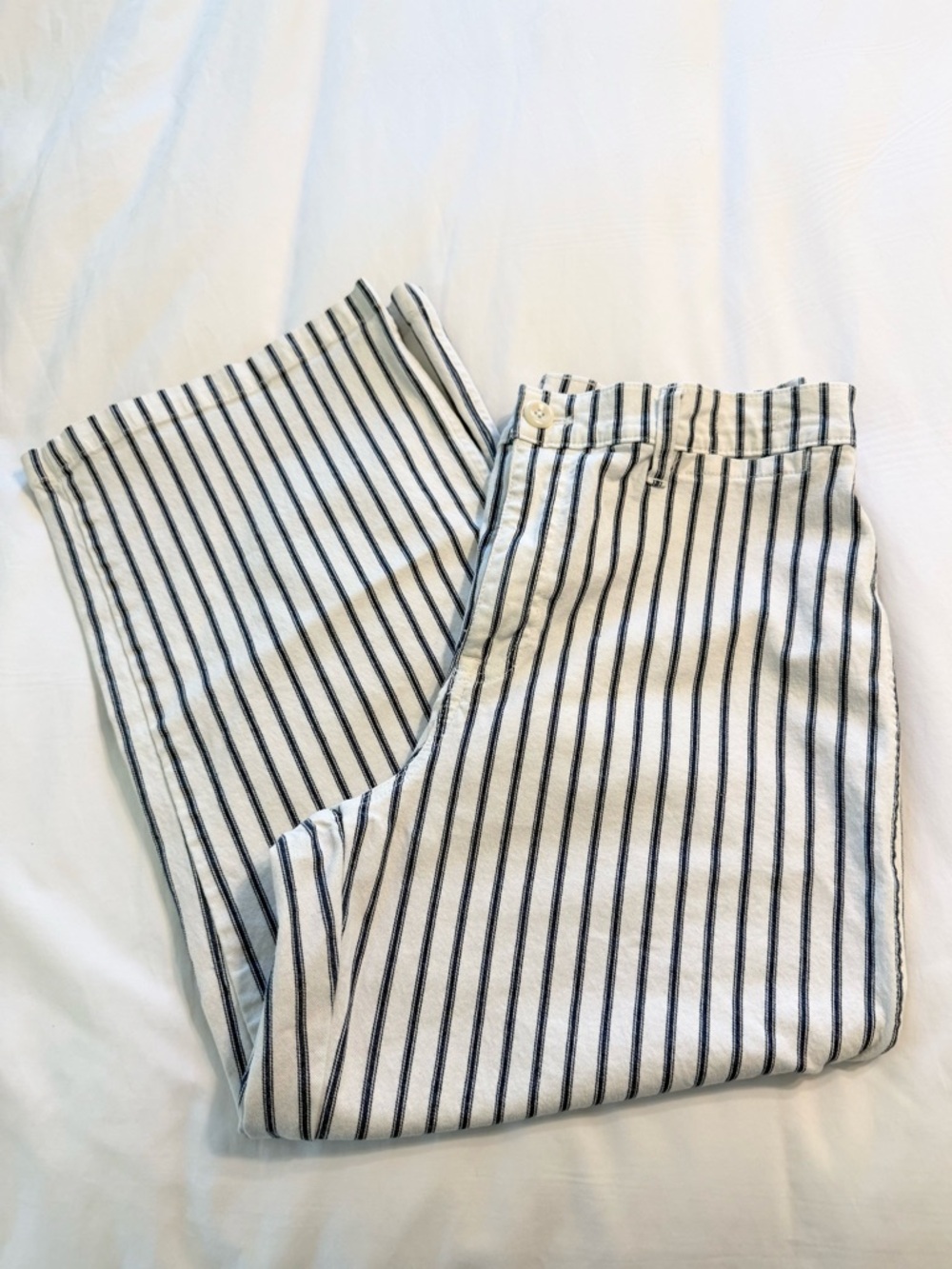 JCrew Slim wide-leg jean in stripe sailor pants